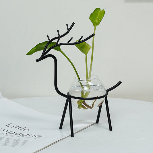 Office Desk Living Room Succulent Green Dill Water Plant Vase Decoration