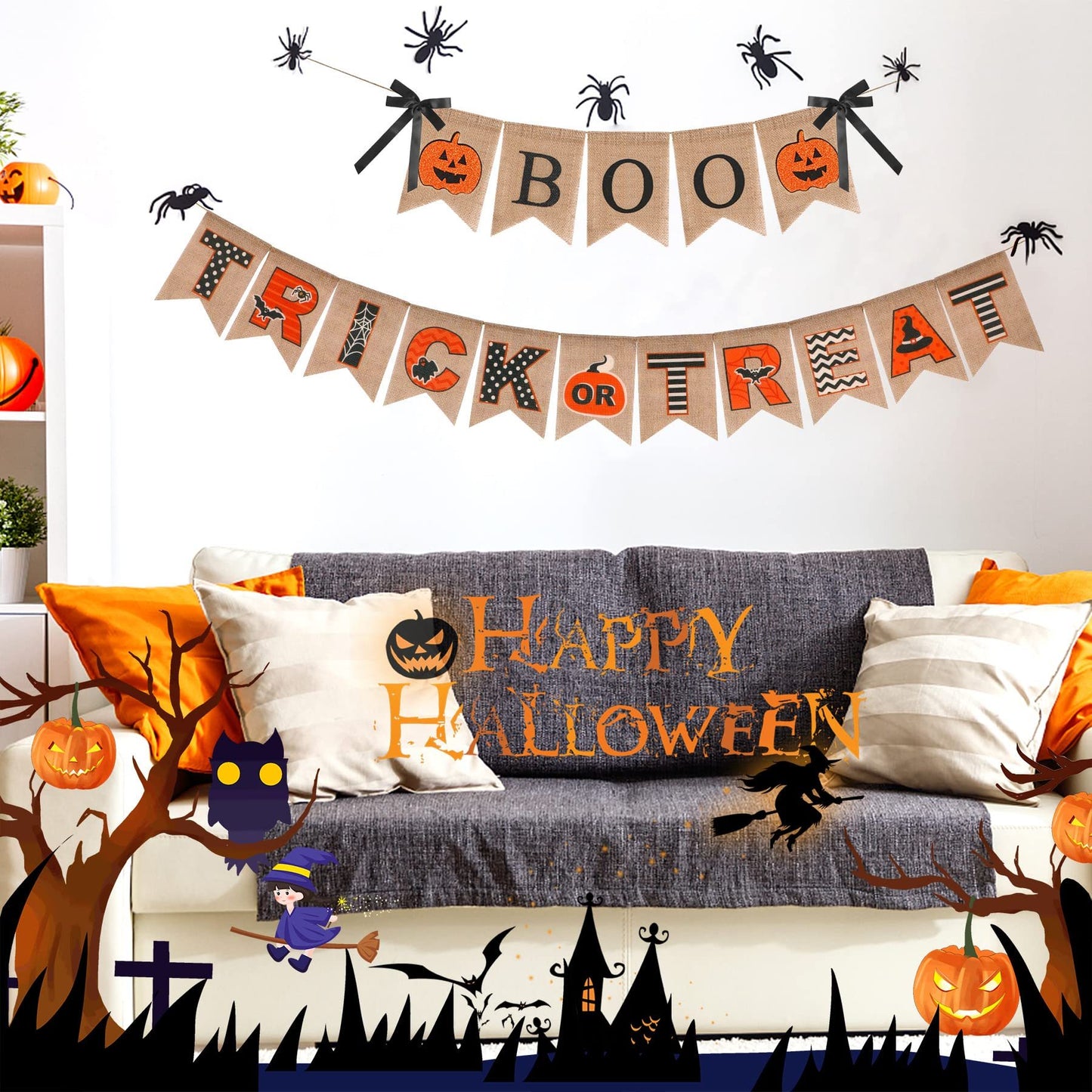 Burlap Banner for Halloween Decoration