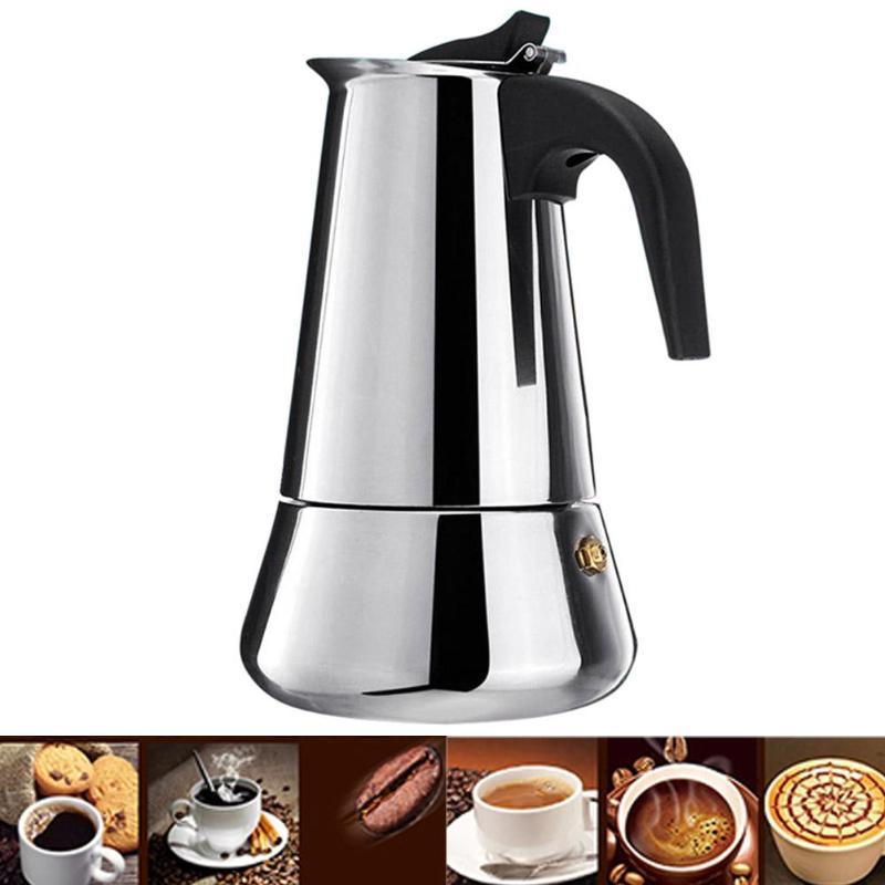 12 Cup Stovetop Espresso Maker Matte Stainless Steel Moka Pot Italian and Cuban Mocha Coffee Maker, Compatible with Gas, Electric, Ceramic, and Induction stovetops(20 fl oz/600 ml)