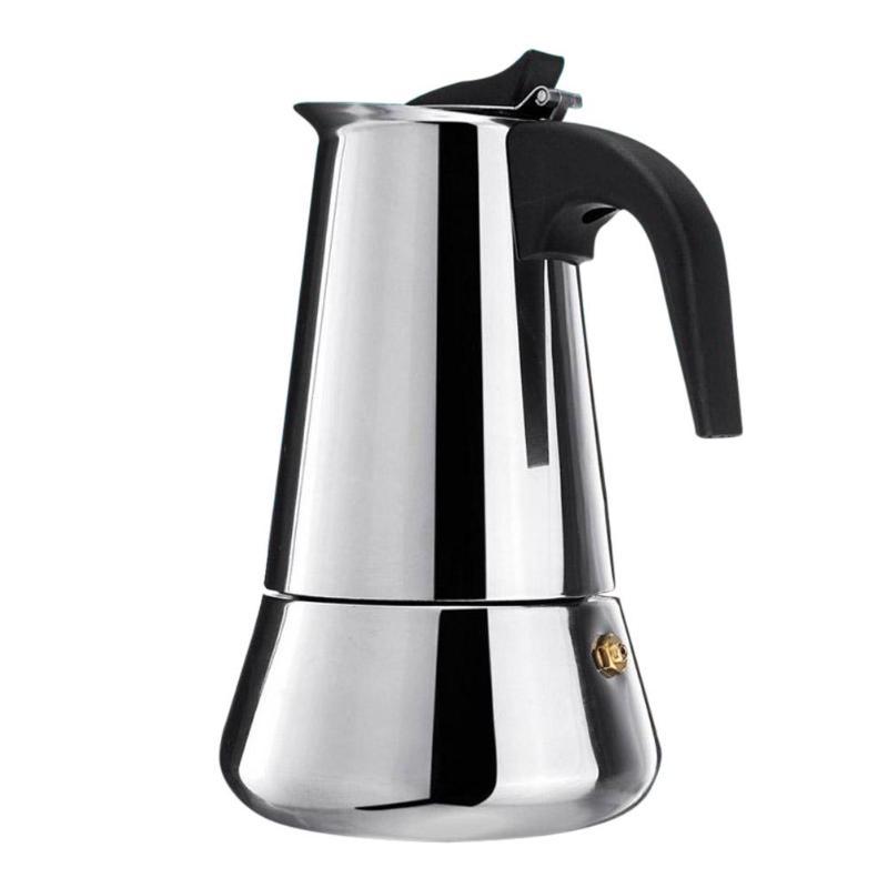12 Cup Stovetop Espresso Maker Matte Stainless Steel Moka Pot Italian and Cuban Mocha Coffee Maker, Compatible with Gas, Electric, Ceramic, and Induction stovetops(20 fl oz/600 ml)