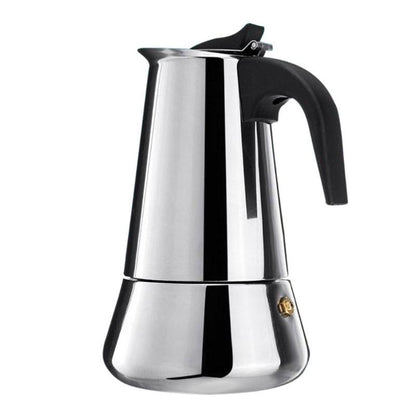 12 Cup Stovetop Espresso Maker Matte Stainless Steel Moka Pot Italian and Cuban Mocha Coffee Maker, Compatible with Gas, Electric, Ceramic, and Induction stovetops(20 fl oz/600 ml)