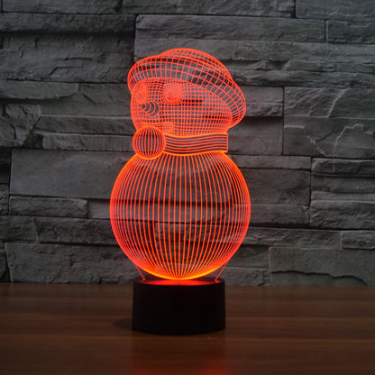 Christmas snowman colorful 3D lights