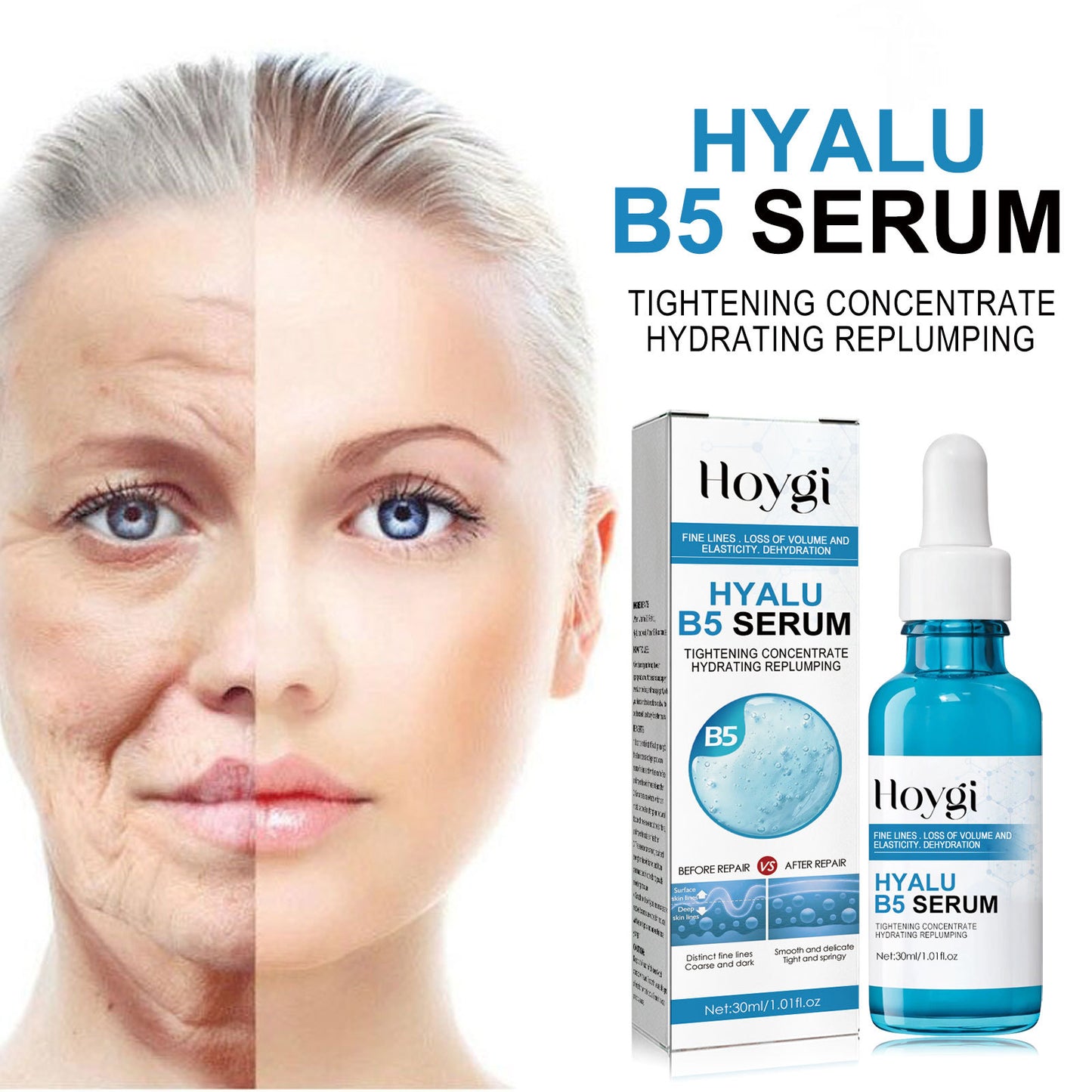 Hoygi Anti-Wrinkle & Firming B5 Serum Moisturizing, Hydrating, Repairing Dull Skin, Whitening, Rejuvenating And Firming Skin Serum
