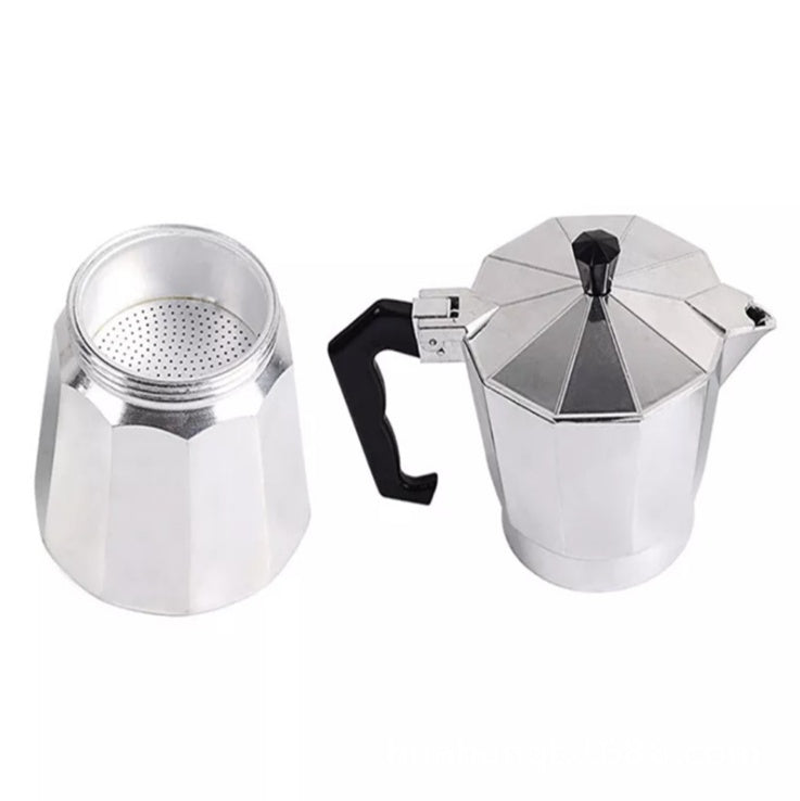 Aluminum Mocha Pot Coffee Maker,Primula Classic Stovetop Espresso and Coffee Maker, Moka Pot for Italian and Cuban Café Brewing, Greca Coffee Maker, Cafeteras, 12 Espresso Cups, Silver