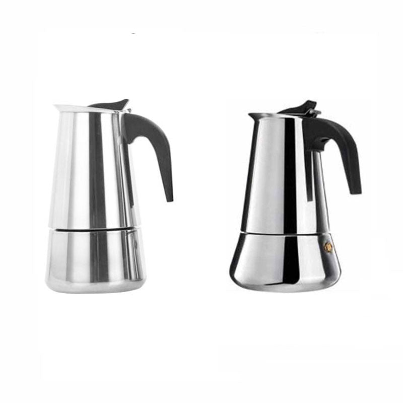 12 Cup Stovetop Espresso Maker Matte Stainless Steel Moka Pot Italian and Cuban Mocha Coffee Maker, Compatible with Gas, Electric, Ceramic, and Induction stovetops(20 fl oz/600 ml)
