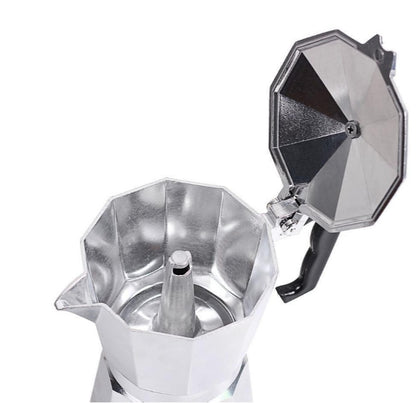 Aluminum Mocha Pot Coffee Maker,Primula Classic Stovetop Espresso and Coffee Maker, Moka Pot for Italian and Cuban Café Brewing, Greca Coffee Maker, Cafeteras, 12 Espresso Cups, Silver