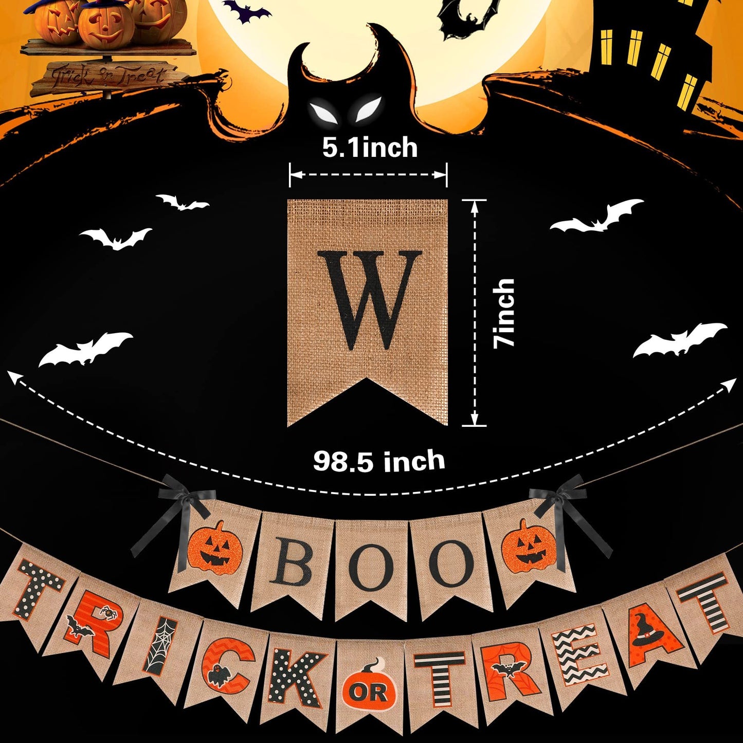 Burlap Banner for Halloween Decoration