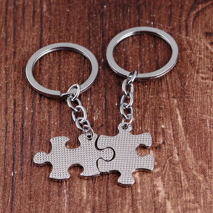 Alphabet Puzzle Keychain Alloy Small Pendant